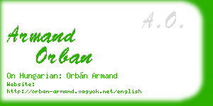 armand orban business card