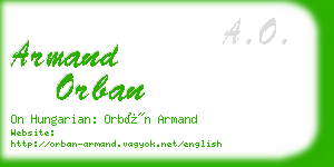 armand orban business card